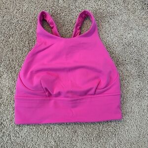 LULULEMON Energy High-neck Longline Bra in Sonic Pink
